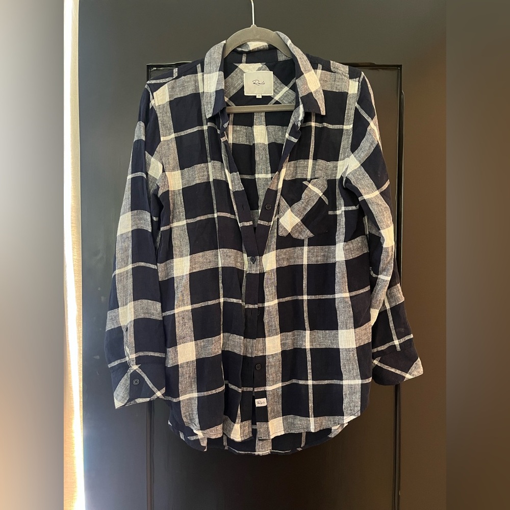 RAILS Navy and White Checkered CHARLI Shirt